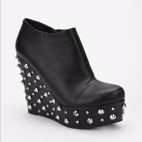 deena black leather platform booties